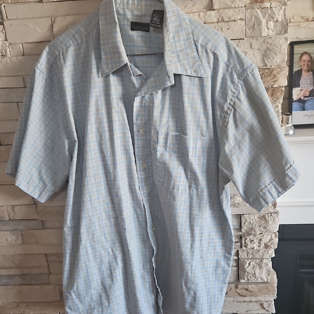 Van Heusen Light Blue Checkered Casual Shirt